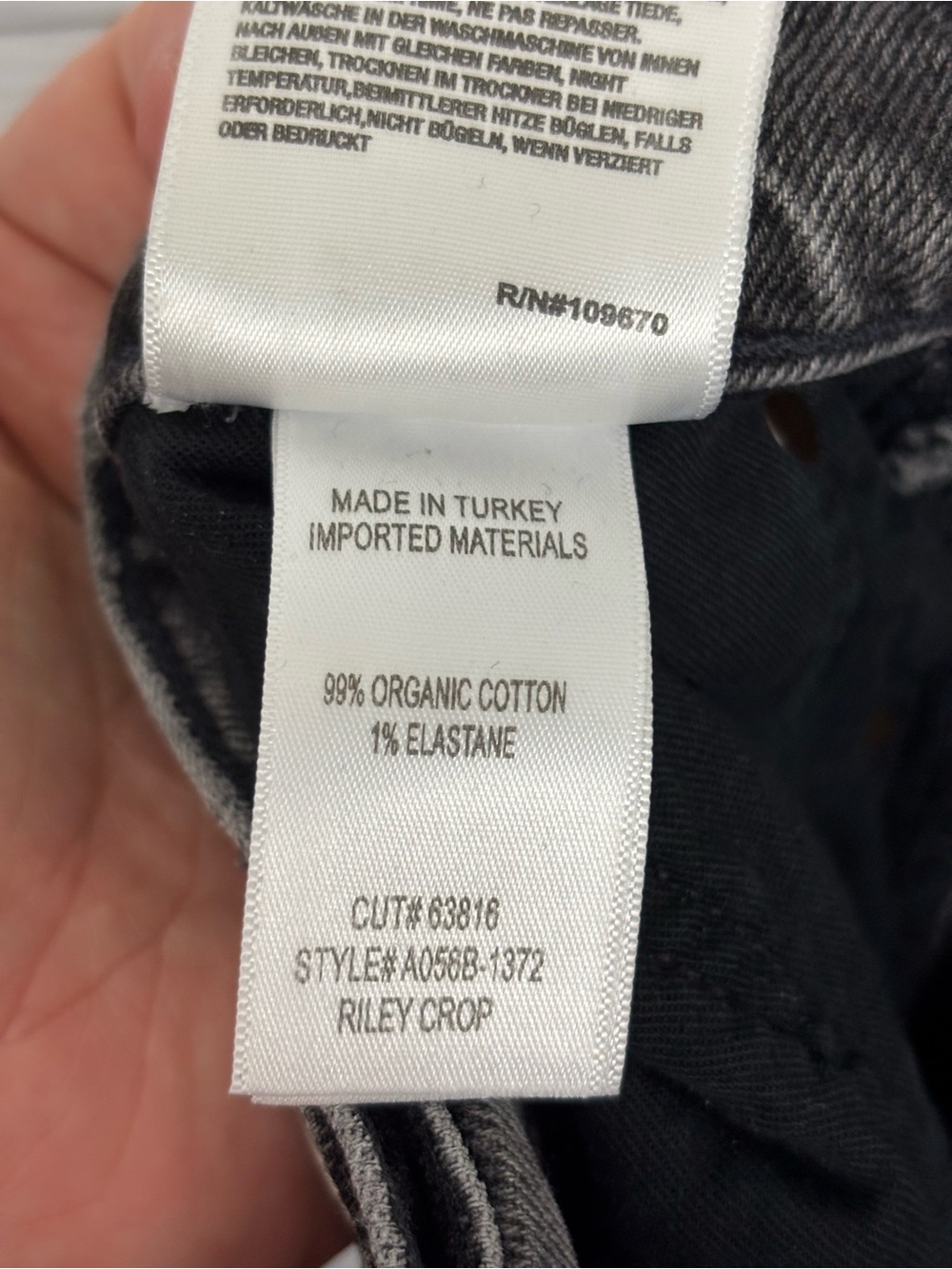 AGOLDE Organic Cotton Riley crop black jeans size 26 - Picture 7 of 8